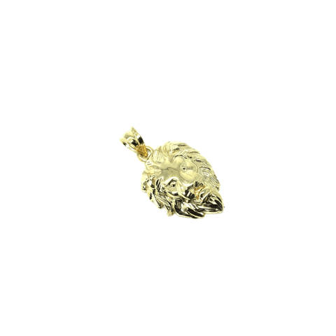 10K Yellow Gold Lion Pendant with Diamond Cut LGP-015 - WORLDSTARBLING