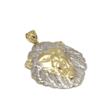 10K Yellow Gold and White Lion Pendant LGP_001 - WORLDSTARBLING