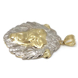10K Yellow Gold and White Lion Pendant LGP_001 - WORLDSTARBLING