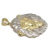 10K Yellow Gold and White Lion Pendant LGP_001 - WORLDSTARBLING
