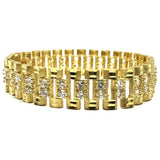 10K 15MM Bracelet CZ Rolly MB-004 - WORLDSTARBLING