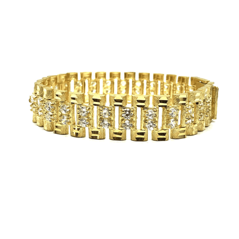 10K 15MM Bracelet CZ Rolly MB-004 - WORLDSTARBLING