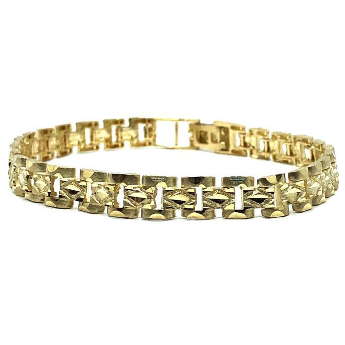 10K 6MM Diamond Cut Bracelet MB-006 - WORLDSTARBLING