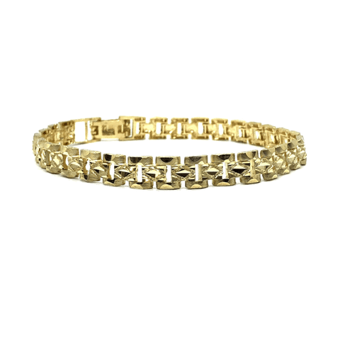 10K 6MM Diamond Cut Bracelet MB-006 - WORLDSTARBLING