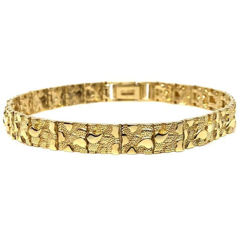 10K 7MM Nugget Bracelet MB-012 - WORLDSTARBLING