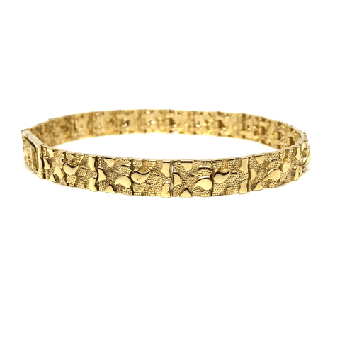 10K 7MM Nugget Bracelet MB-012 - WORLDSTARBLING