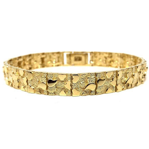 10K 9MM Nugget Bracelet MB-013 - WORLDSTARBLING
