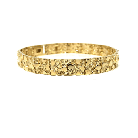 10K 9MM Nugget Bracelet MB-013 - WORLDSTARBLING