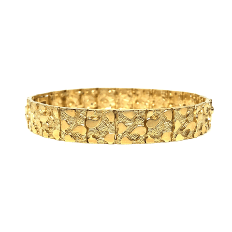 10K 12MM Nugget Bracelet MB-014 - WORLDSTARBLING