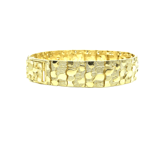 10K 14MM Nugget Bracelet MB-015 - WORLDSTARBLING