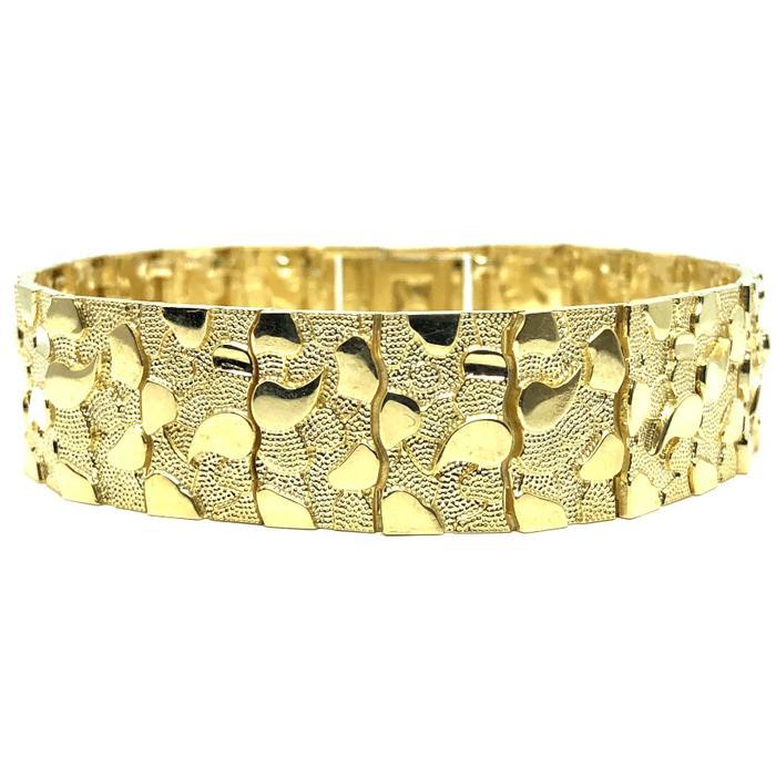 10K 17MM Nugget Bracelet MB-016 - WORLDSTARBLING