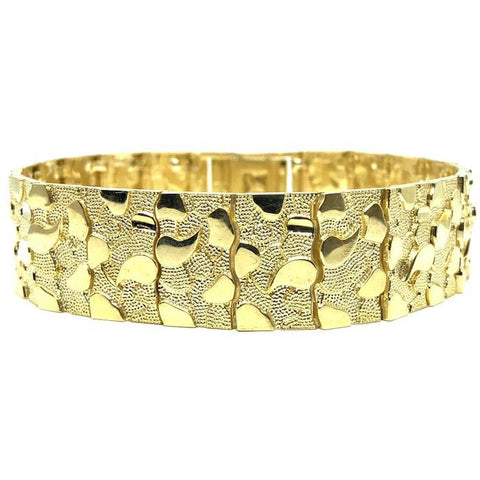 10K 17MM Nugget Bracelet MB-016 - WORLDSTARBLING