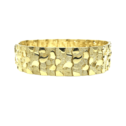 10K 17MM Nugget Bracelet MB-016 - WORLDSTARBLING