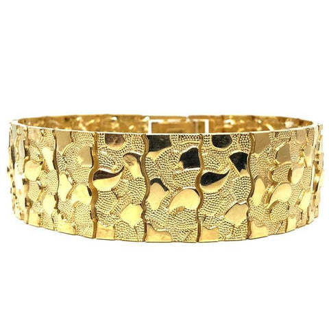 10K 20MM Nugget Bracelet MB-017 - WORLDSTARBLING
