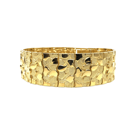10K 20MM Nugget Bracelet MB-017 - WORLDSTARBLING