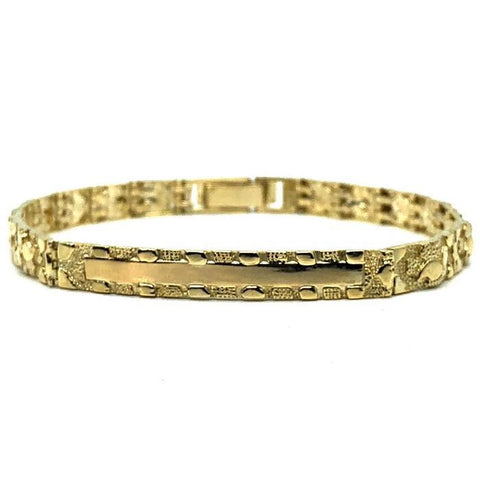 10K 5MM Nugget ID Bracelet MB-018 - WORLDSTARBLING