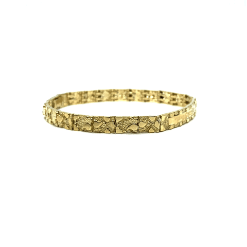 10K 5MM Nugget ID Bracelet MB-018 - WORLDSTARBLING