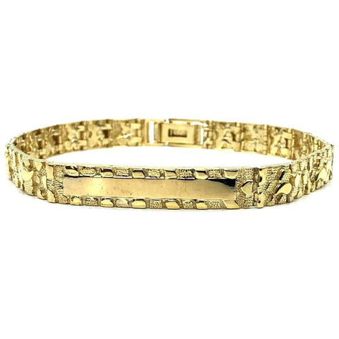 10K 7MM Nugget ID Bracelet MB-019 - WORLDSTARBLING