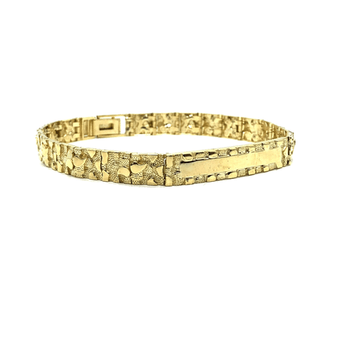 10K 7MM Nugget ID Bracelet MB-019 - WORLDSTARBLING