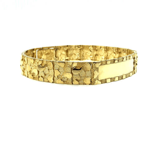 10K 14MM Nugget ID Bracelet MB-021 - WORLDSTARBLING