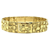 10K 14MM Nugget ID Bracelet MB-022 - WORLDSTARBLING
