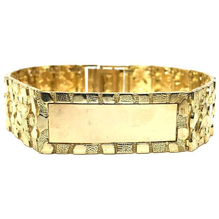 10K 17MM Nugget ID Bracelet MB-023 - WORLDSTARBLING