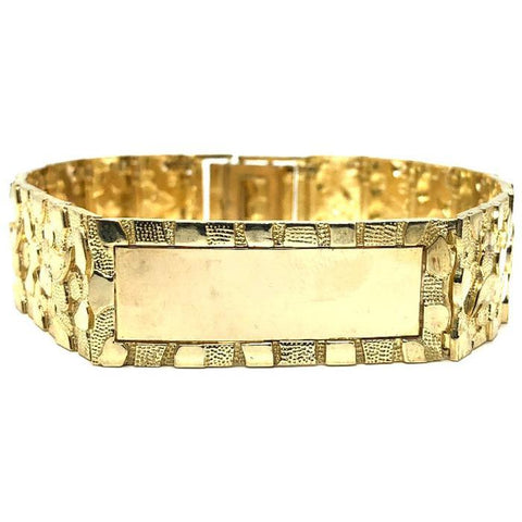 10K 17MM Nugget ID Bracelet MB-023 - WORLDSTARBLING