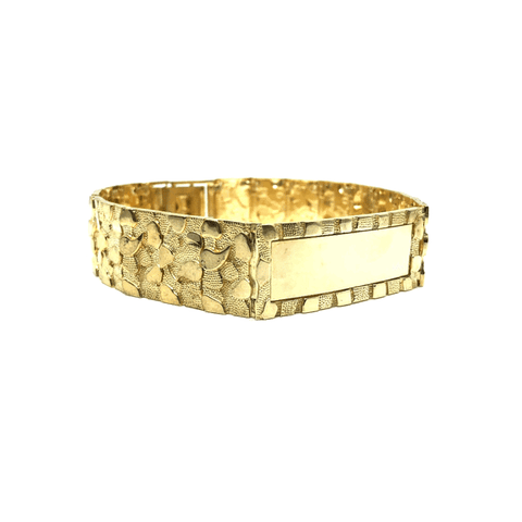 10K 17MM Nugget ID Bracelet MB-023 - WORLDSTARBLING