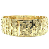 10K 23MM Nugget ID Bracelet MB-024 - WORLDSTARBLING