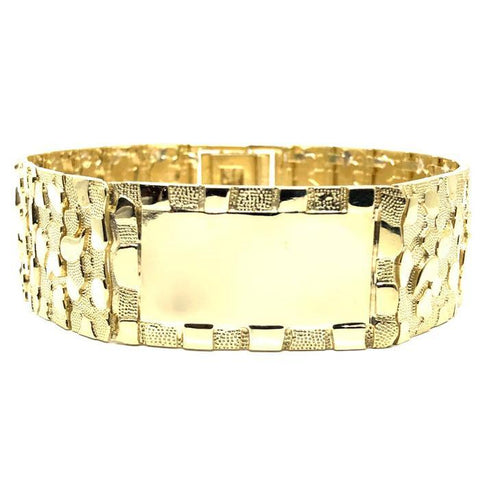 10K 23MM Nugget ID Bracelet MB-024 - WORLDSTARBLING