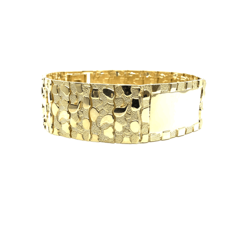 10K 23MM Nugget ID Bracelet MB-024 - WORLDSTARBLING