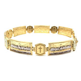 10K Yellow Gold 10MM The Last Cone & Cross Bracelet MBG-030 - WORLDSTARBLING