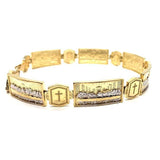 10K Yellow Gold 10MM The Last Cone & Cross Bracelet MBG-030 - WORLDSTARBLING