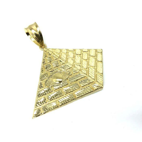 10K Yellow Gold Pyramid Pendant XL MPG-359 - WORLDSTARBLING