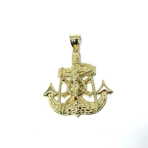 10 Karat Gold Anchor Men Pendant MPG-361 - WORLDSTARBLING