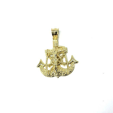 10K Yellow Gold Anchor Men Pendant MPG-362 - WORLDSTARBLING