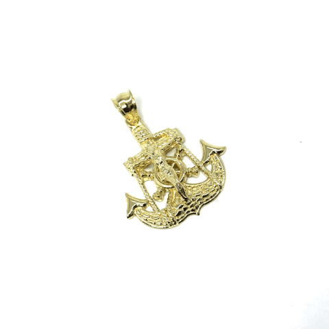 10K Yellow Gold Anchor Men Pendant MPG-362 - WORLDSTARBLING