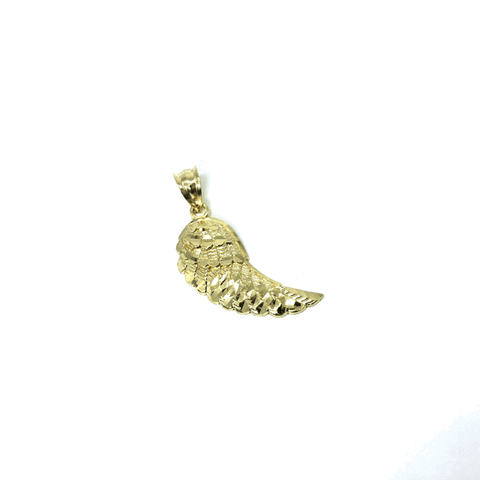 10K Yellow Gold Small Angel Wing With Diamond Cut MPG-366 - WORLDSTARBLING
