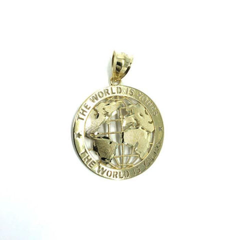 10K Yellow Gold The Wolrd Is Yours Globe Pendant S MPG-370 - WORLDSTARBLING
