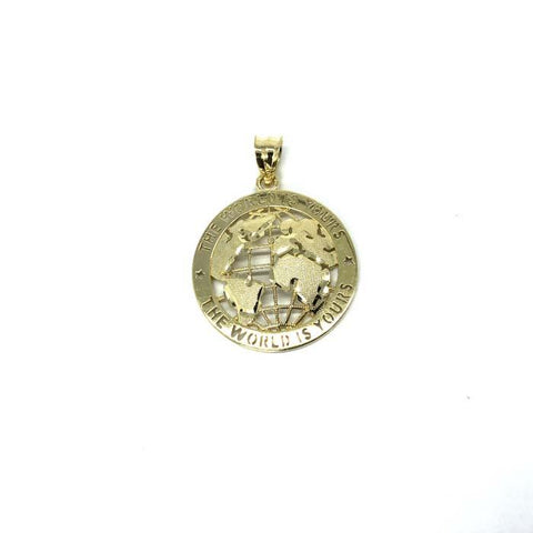 10K Yellow Gold The Wolrd Is Yours Globe Pendant XS MPG-371 - WORLDSTARBLING