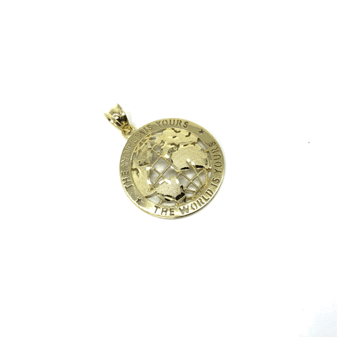 10K Yellow Gold The Wolrd Is Yours Globe Pendant XS MPG-371 - WORLDSTARBLING