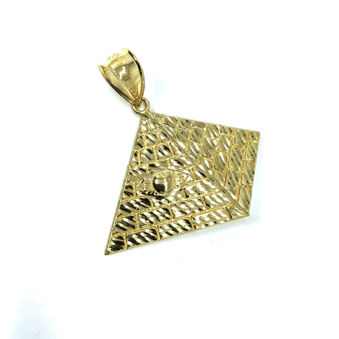 10K Yellow Gold Pyramid Men's Pendant L MPG-372 - WORLDSTARBLING