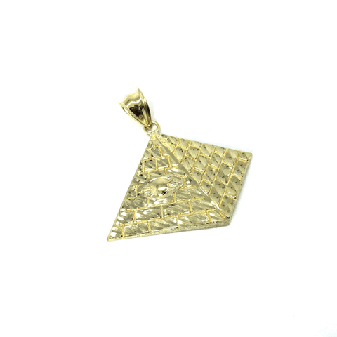10K Yellow Gold Pyramid Men's Pendant M MPG-373 - WORLDSTARBLING