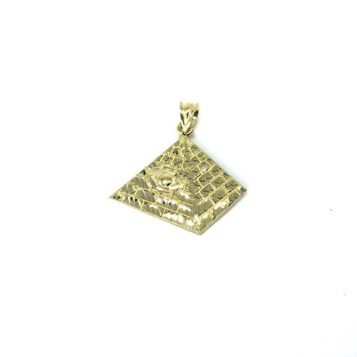 10K Yellow Gold Pyramid Pendant S MPG-374 - WORLDSTARBLING