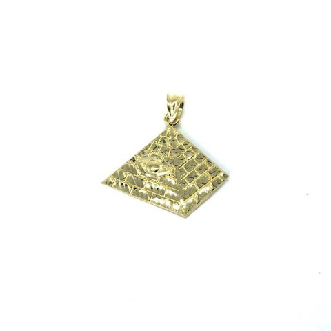 10K Yellow Gold Pyramid Pendant S MPG-374 - WORLDSTARBLING