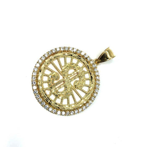 10 Karats Men's Gold Dollar Sign Pendant MPG-375 - WORLDSTARBLING