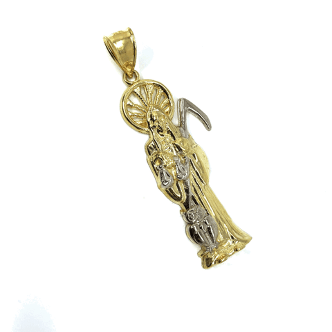 10K Yellow Gold & White Gold Mower Pendant L MPG-378 - WORLDSTARBLING