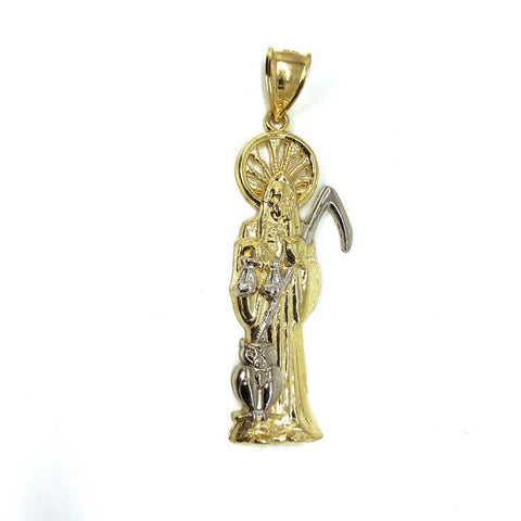 10K Yellow Gold & White Gold Mower Pendant L MPG-378 - WORLDSTARBLING