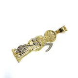 10K Yellow Gold & White Gold Mower Pendant L MPG-378 - WORLDSTARBLING
