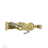 10K Yellow Gold & White Gold Mower Pendant L MPG-378 - WORLDSTARBLING